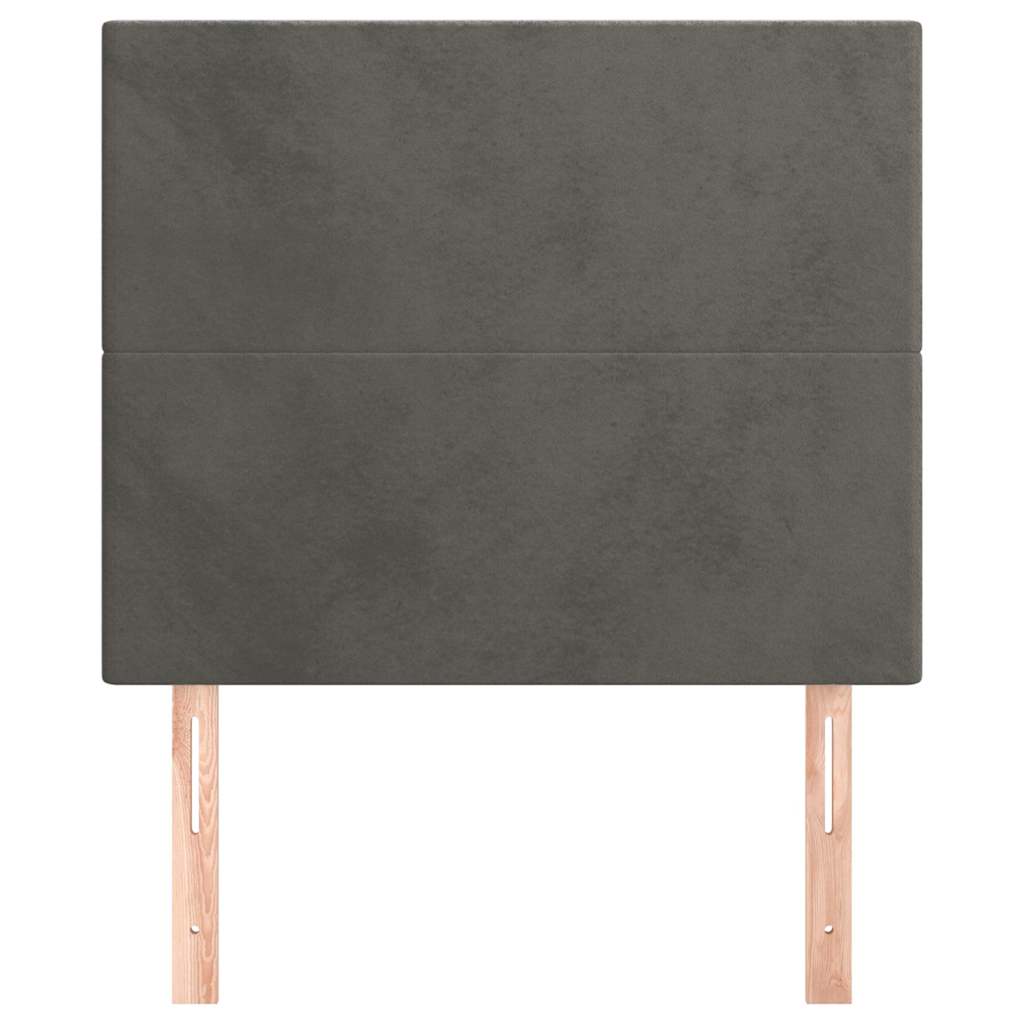 Sötétszürke bársony fejtámla 100x5x118/128 cm 3