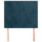 Sötétkék bársony fejtámla 100x5x118/128 cm 3