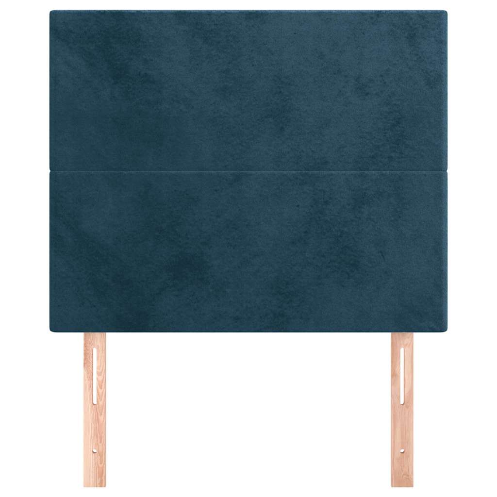 Sötétkék bársony fejtámla 100x5x118/128 cm 3