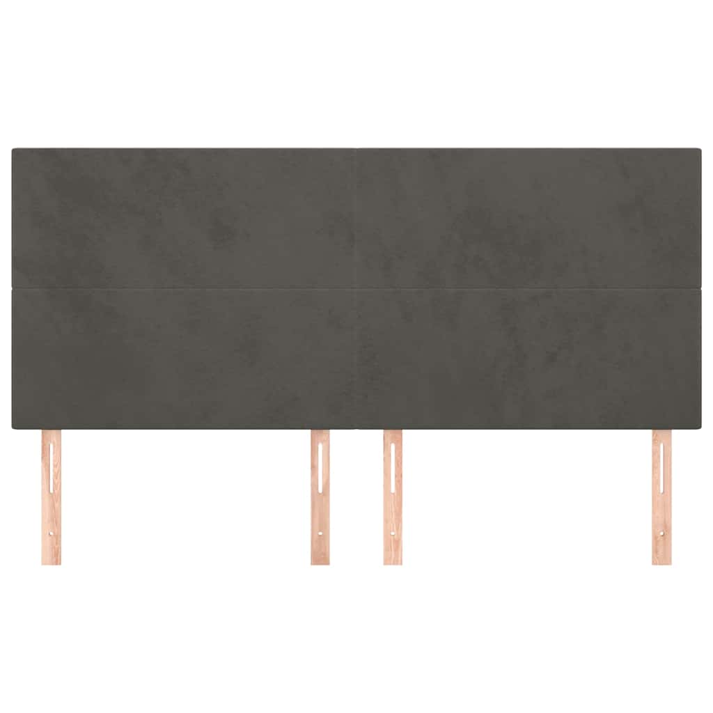 Sötétszürke bársony fejtámla 200 x 5 x 118/128 cm 3