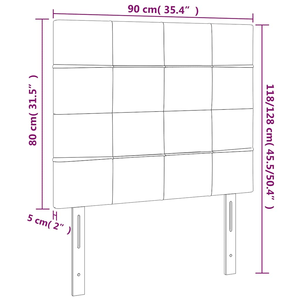 Sötétbarna szövet fejtámla 90x5x118/128 cm 8