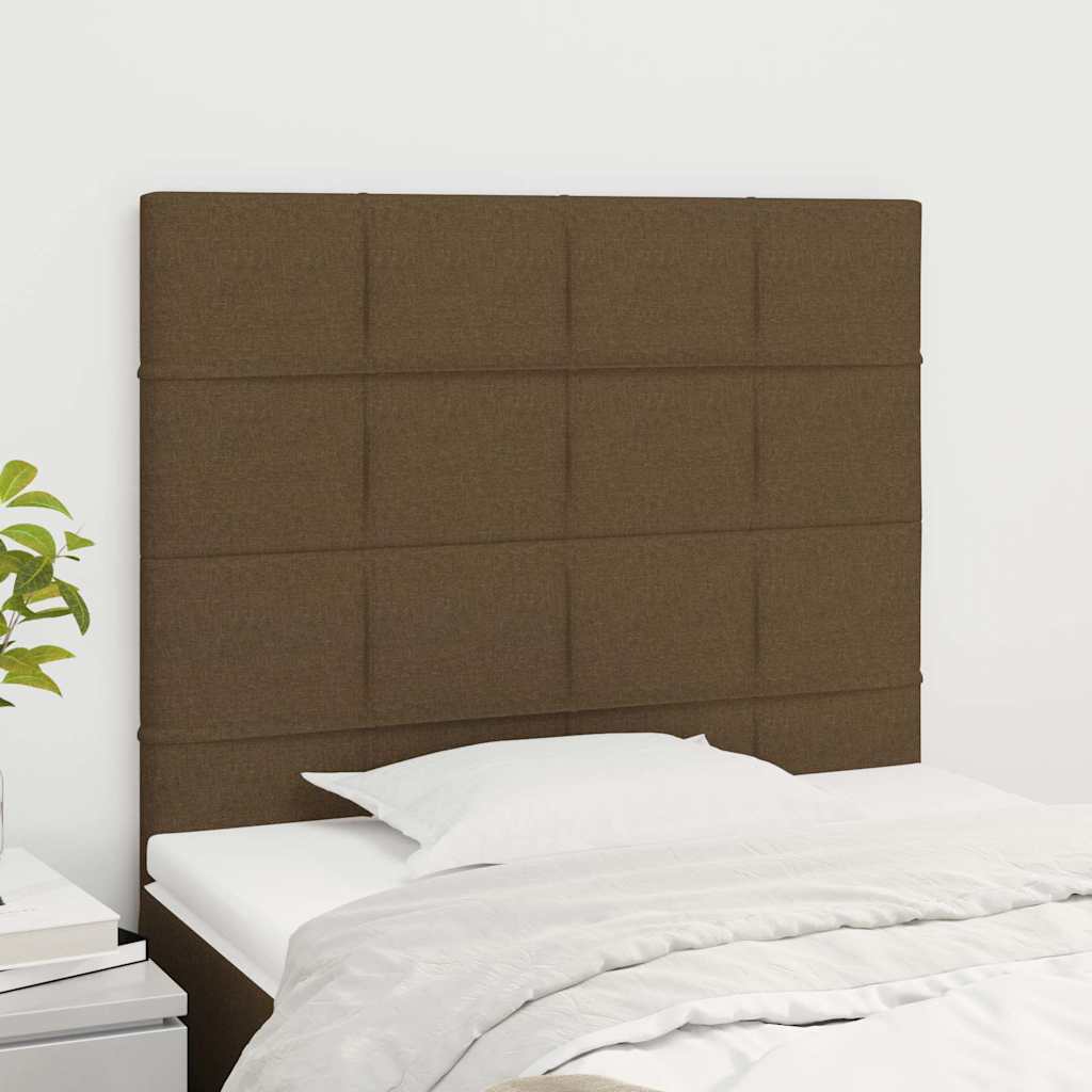 Sötétbarna szövet fejtámla 90x5x118/128 cm