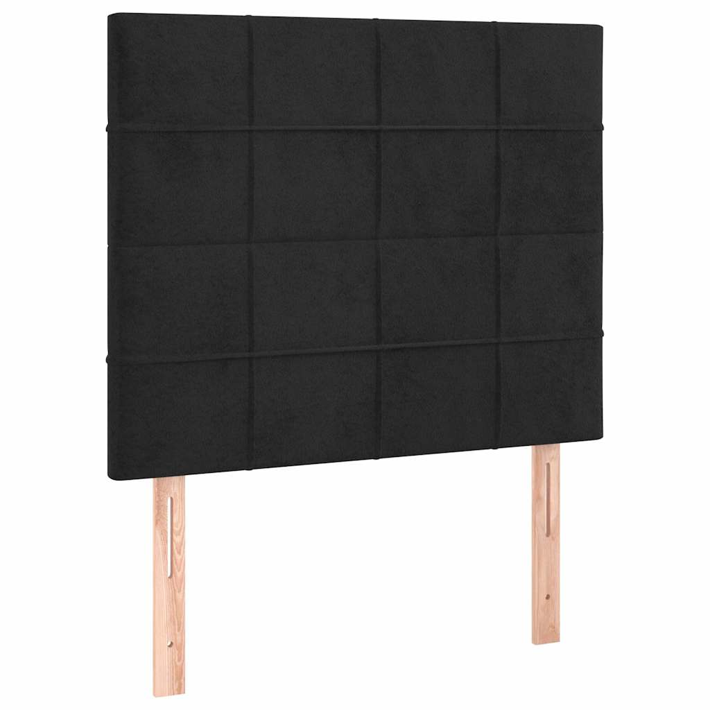 Fekete bársony fejtámla 80x5x118/128 cm 2