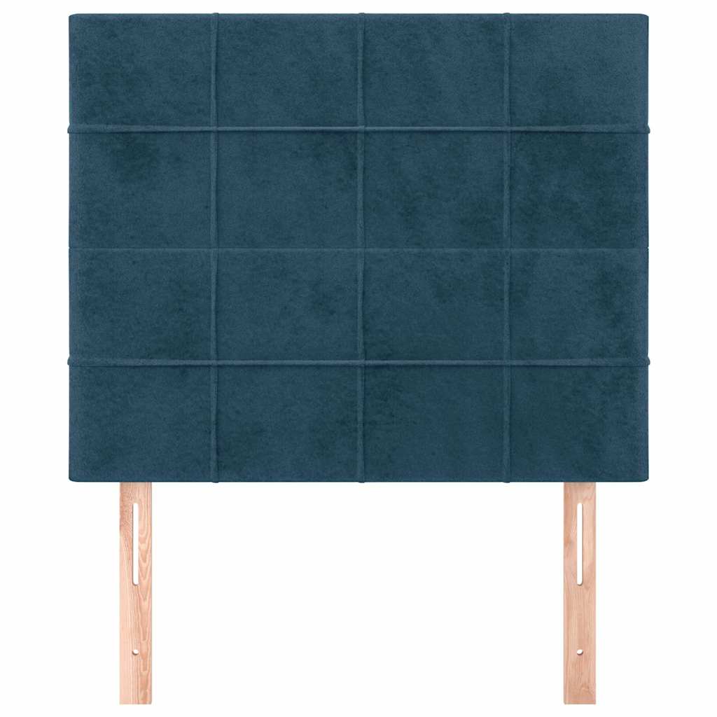 Sötétkék bársony fejtámla 80x5x118/128 cm 3