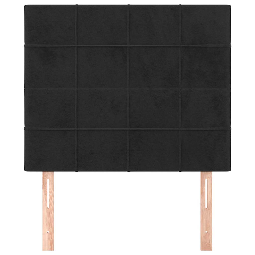 Fekete bársony fejtámla 100x5x118/128 cm 3