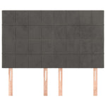 Sötétszürke bársony fejtámla 144x5x118/128 cm 3
