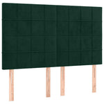 Sötétzöld bársony fejtámla 144x5x118/128 cm 2
