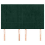 Sötétzöld bársony fejtámla 144x5x118/128 cm 3