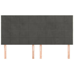 Sötétszürke bársony fejtámla 180x5x118/128 cm 3