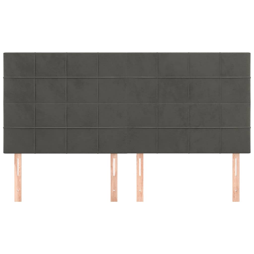 Sötétszürke bársony fejtámla 180x5x118/128 cm 3