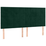 Sötétzöld bársony fejtámla 180x5x118/128 cm 2