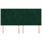Sötétzöld bársony fejtámla 180x5x118/128 cm 3
