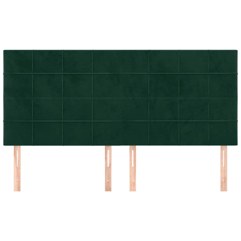 Sötétzöld bársony fejtámla 180x5x118/128 cm 3