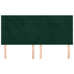 Sötétzöld bársony fejtámla 200 x 5 x 118/128 cm 3
