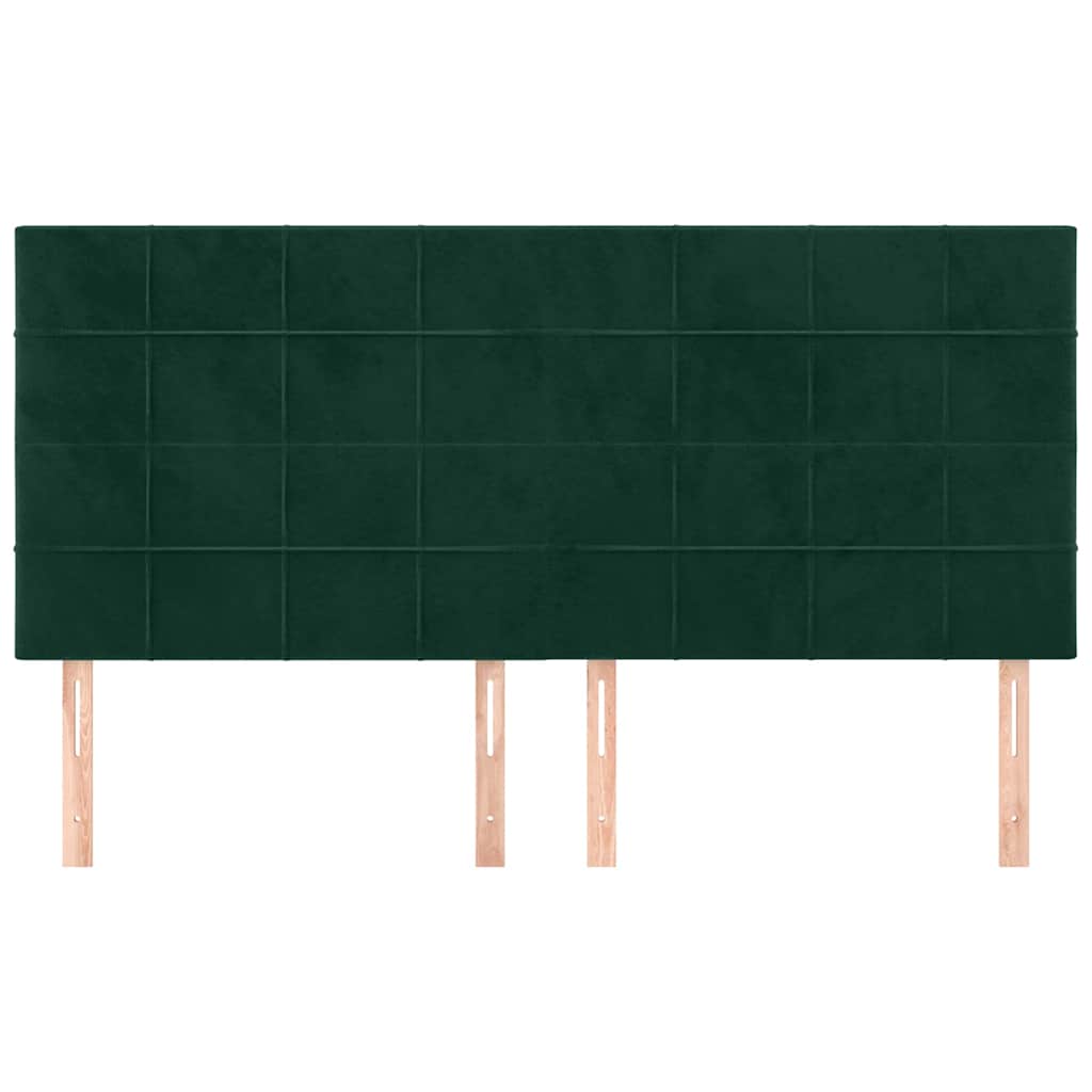 Sötétzöld bársony fejtámla 200 x 5 x 118/128 cm 3