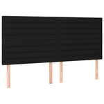 Fekete szövet fejtámla 180x5x118/128 cm 2