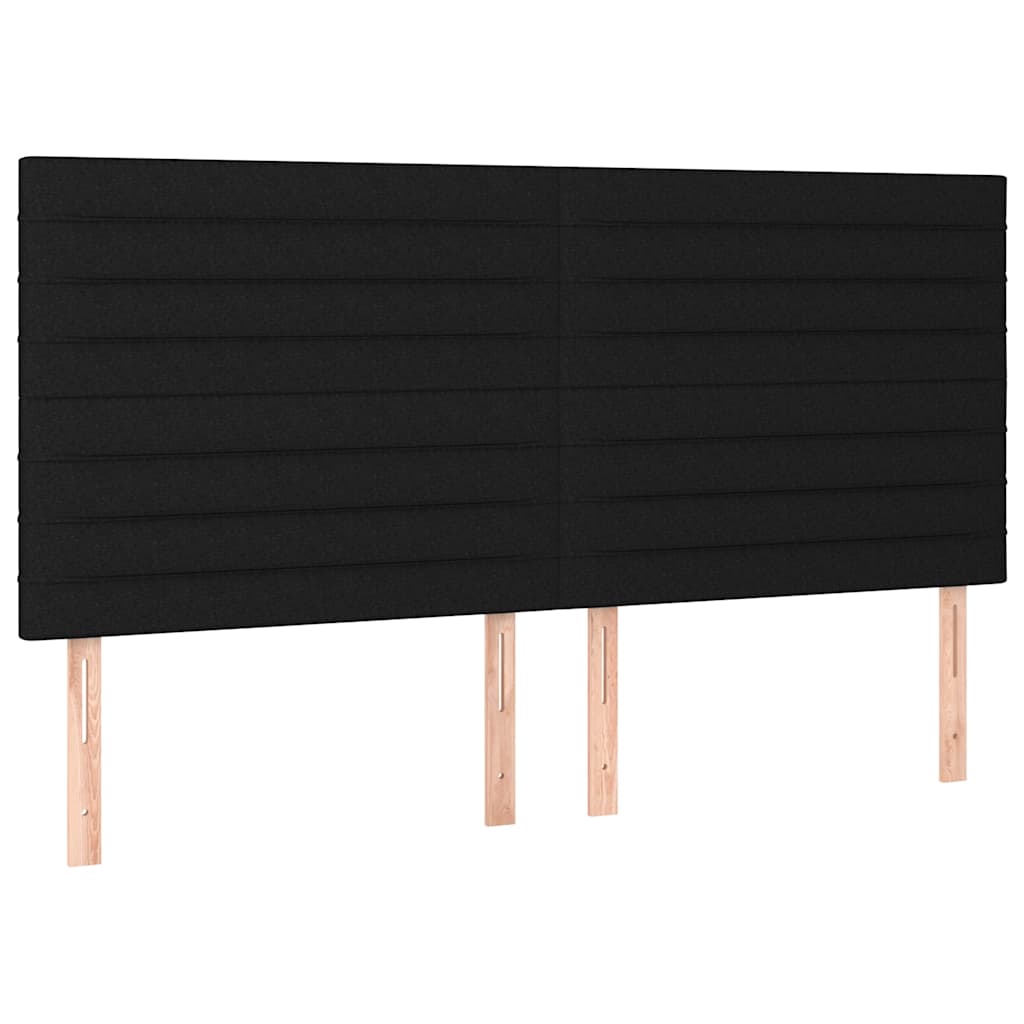 Fekete szövet fejtámla 180x5x118/128 cm 2