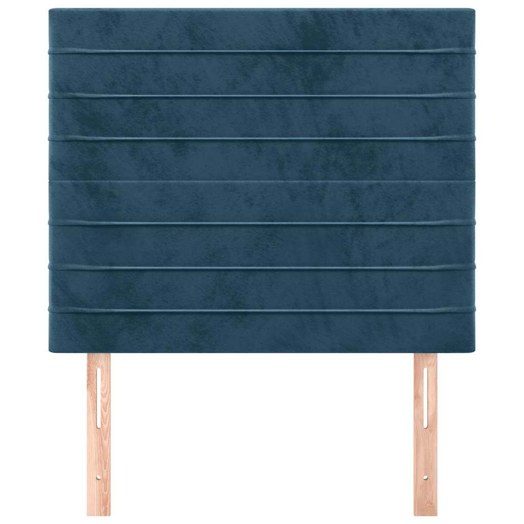 Sötétkék bársony fejtámla 90x5x118/128 cm 3