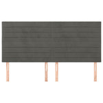 Sötétszürke bársony fejtámla 180x5x118/128 cm 3