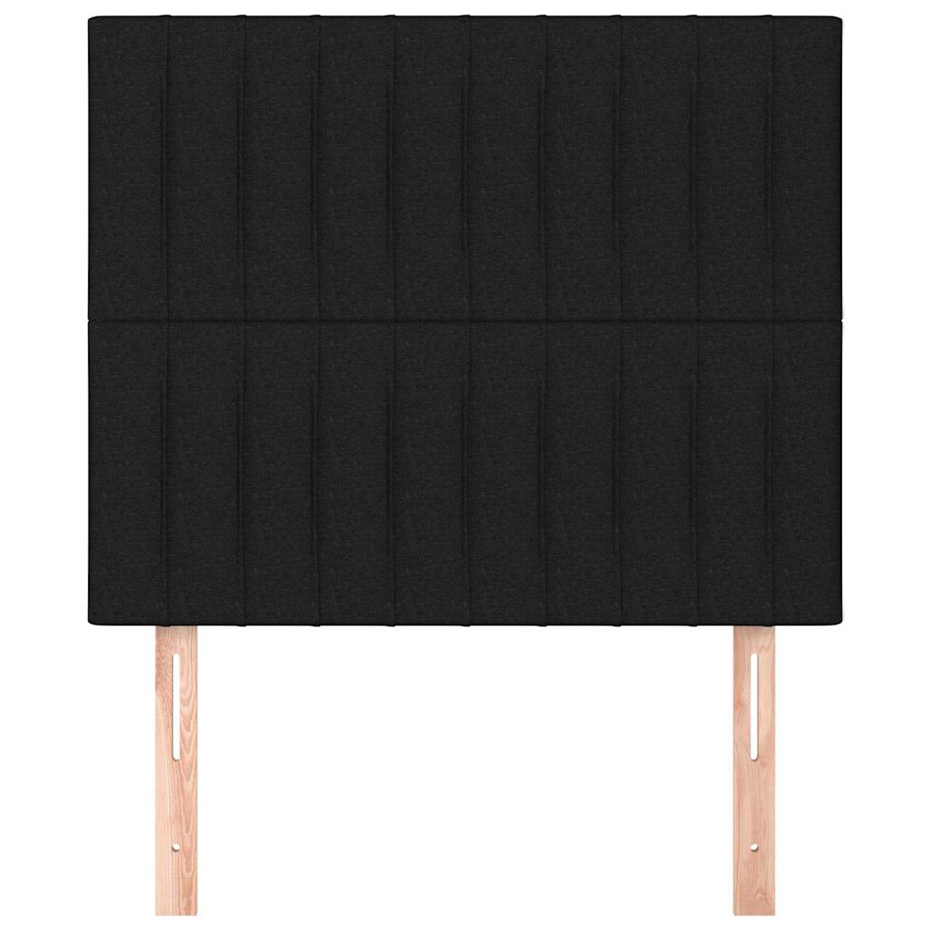 Fekete szövet fejtámla 80x5x118/128 cm 3