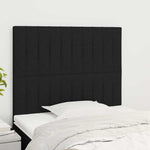 Fekete szövet fejtámla 80x5x118/128 cm