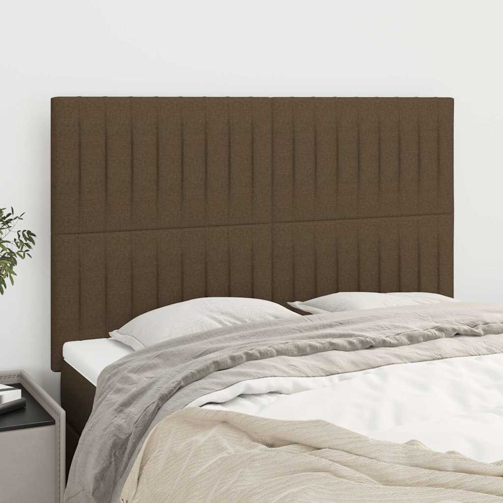 Sötétbarna szövet fejtámla 144x5x118/128 cm