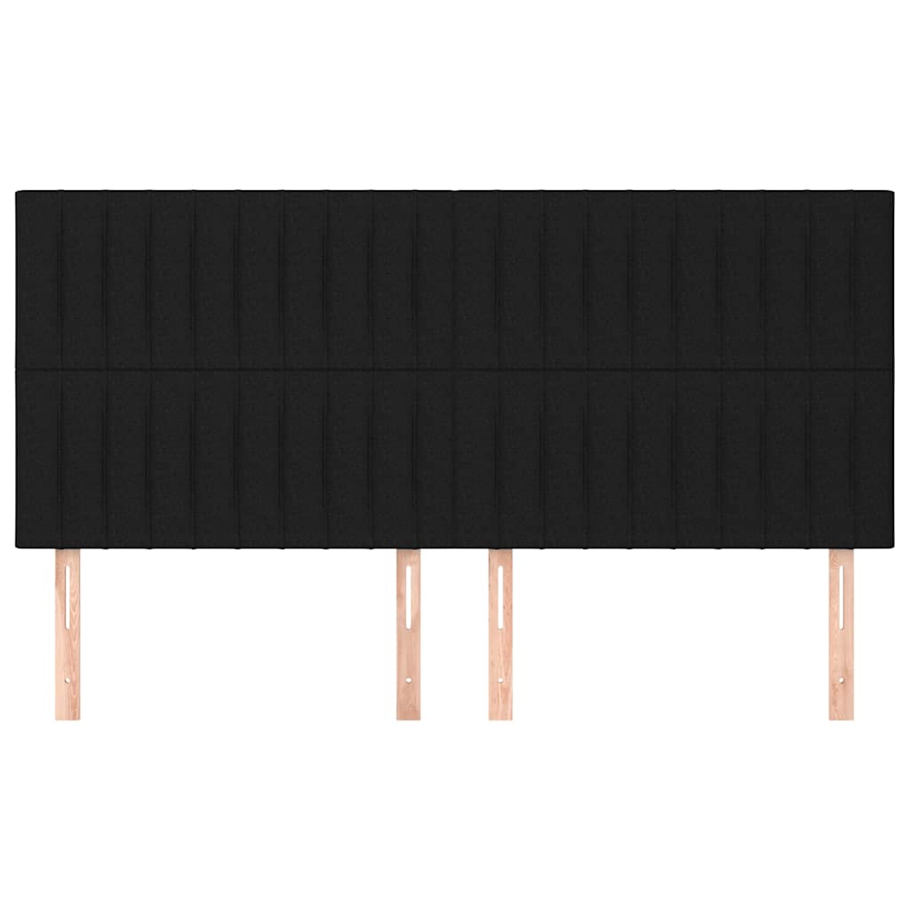 Fekete szövet fejtámla 200 x 5 x 118/128 cm 3
