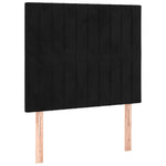 Fekete bársony fejtámla 80x5x118/128 cm 2