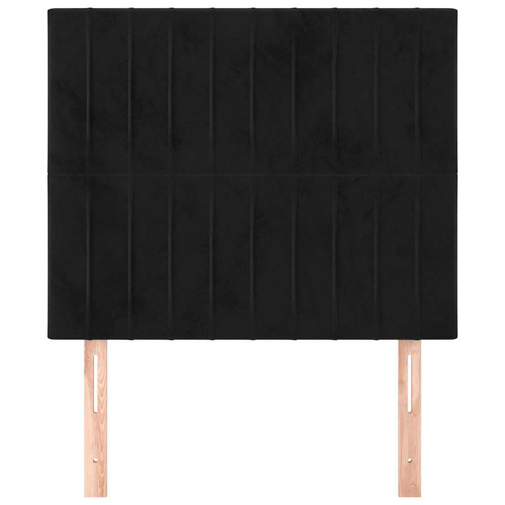 Fekete bársony fejtámla 80x5x118/128 cm 3