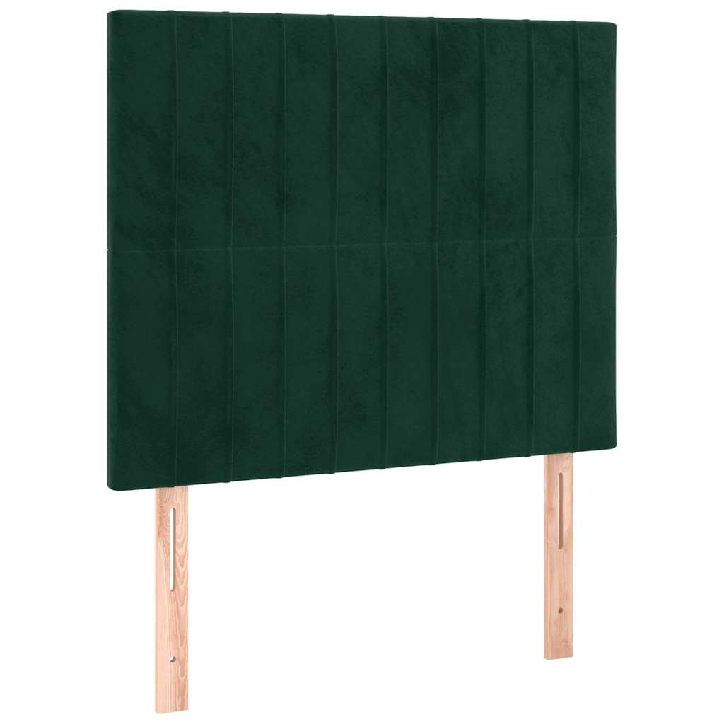 Sötétzöld bársony fejtámla 90x5x118/128 cm 2