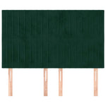 Sötétzöld bársony fejtámla 144x5x118/128 cm 3
