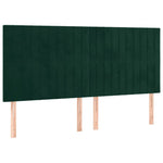 Sötétzöld bársony fejtámla 160x5x118/128 cm 2