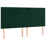 Sötétzöld bársony fejtámla 180x5x118/128 cm 2