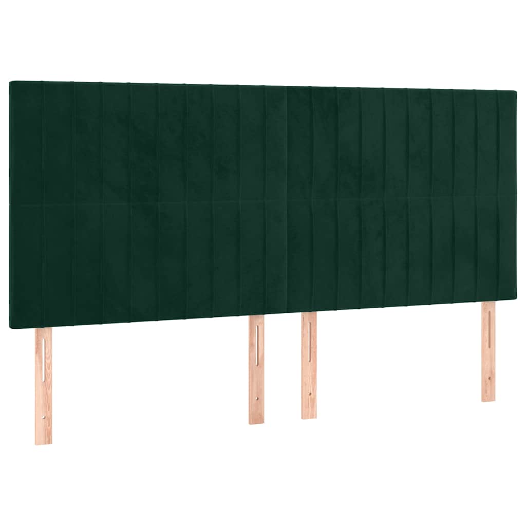 Sötétzöld bársony fejtámla 180x5x118/128 cm 2