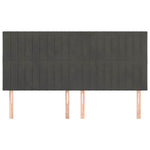 Sötétszürke bársony fejtámla 200 x 5 x 118/128 cm 3