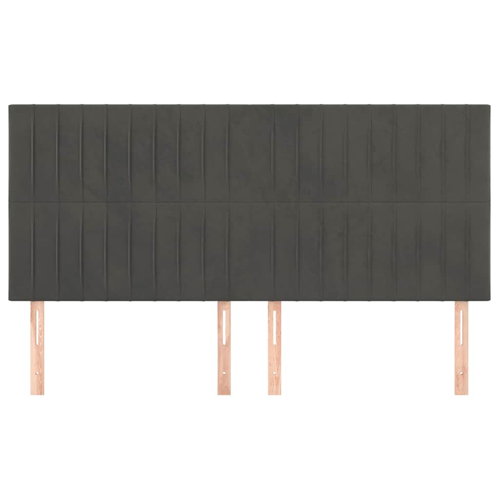 Sötétszürke bársony fejtámla 200 x 5 x 118/128 cm 3