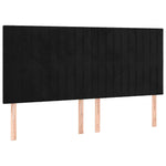 Fekete bársony fejtámla 200 x 5 x 118/128 cm 2