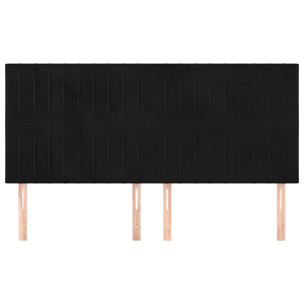 Fekete bársony fejtámla 200 x 5 x 118/128 cm 3