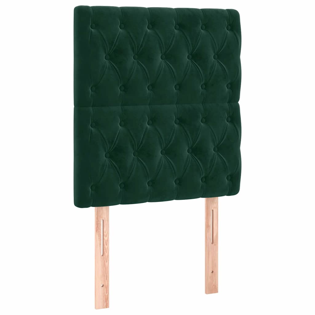 Sötétzöld bársony fejtámla 80x7x118/128 cm 2