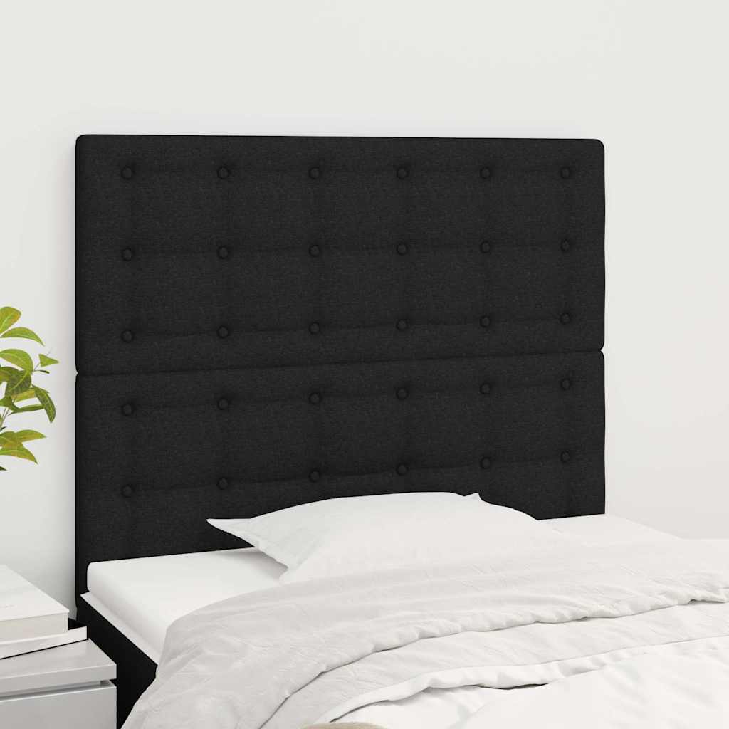 Fekete szövet fejtámla 100 x 5 x 118/128 cm