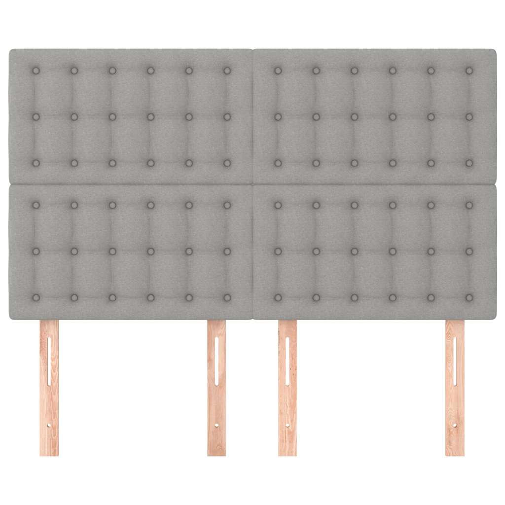 Világosszürke szövet fejtámla 144x5x118/128 cm 3
