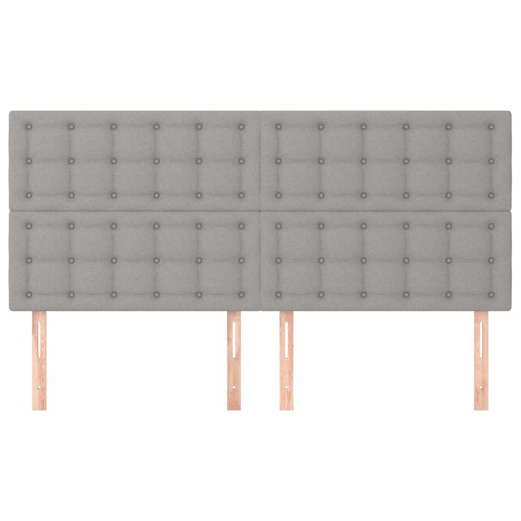 Világosszürke szövet fejtámla 200 x 5 x 118/128 cm 3