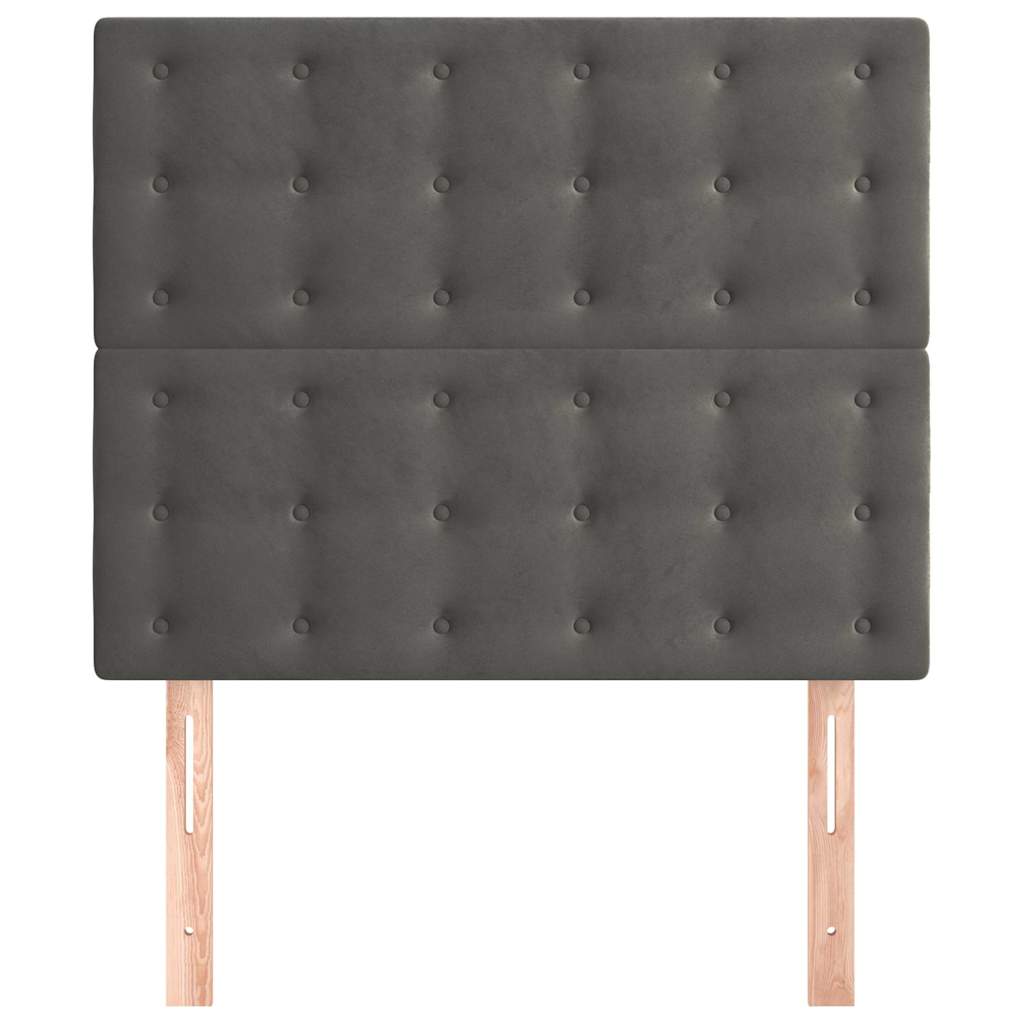 Sötétszürke bársony fejtámla 90x5x118/128 cm 3