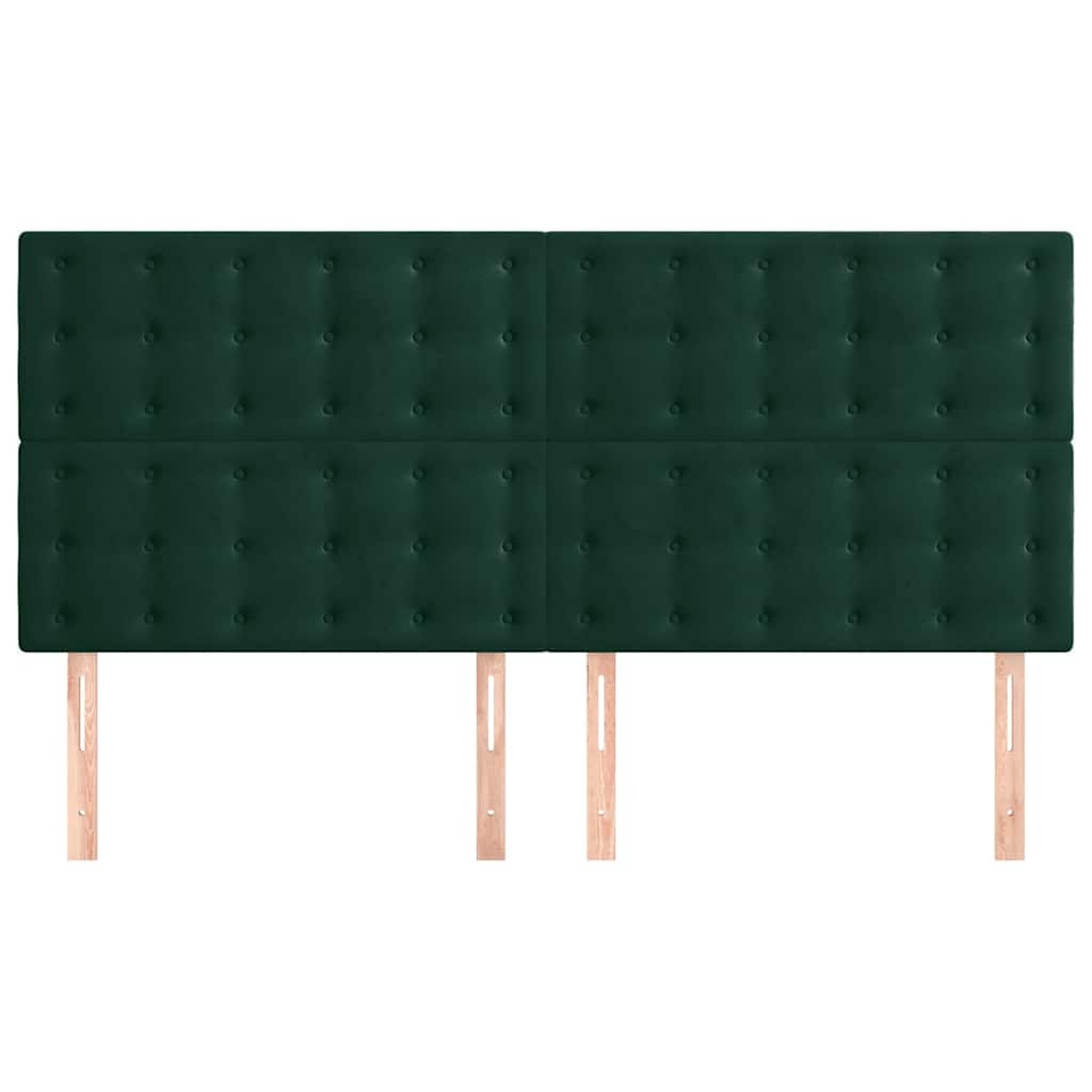Sötétzöld bársony fejtámla 180x5x118/128 cm 3