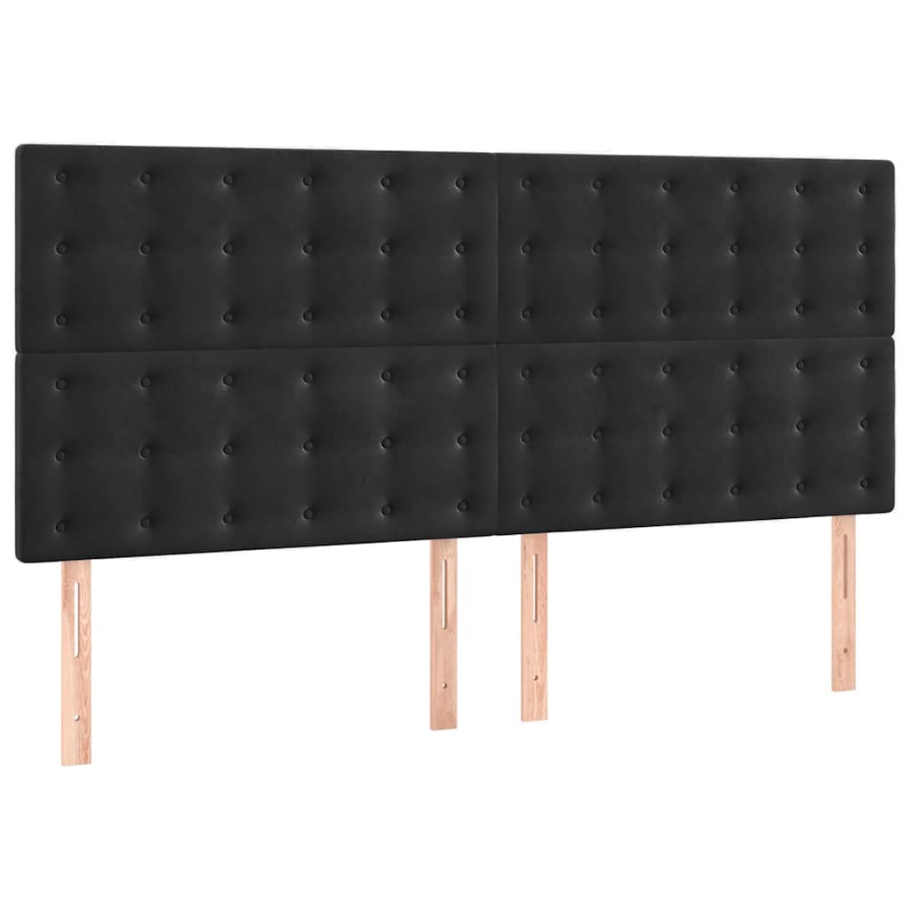 Fekete bársony fejtámla 200 x 5 x 118/128 cm 2