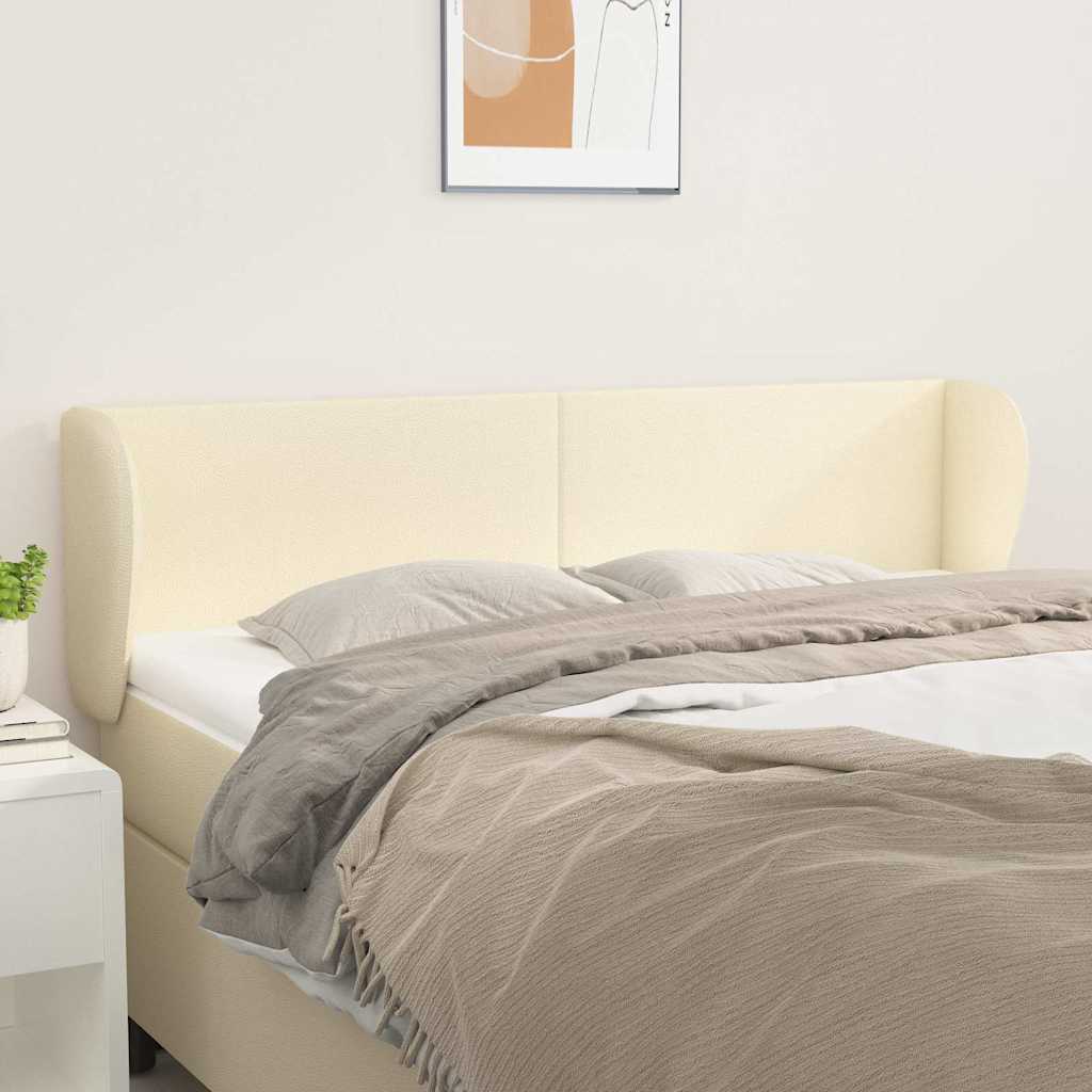 Krémszínű műbőr szárnyas fejtámla 147x23x78/88 cm