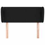 Fekete szövet fejtámla szárnyakkal 83x23x78/88 cm 3