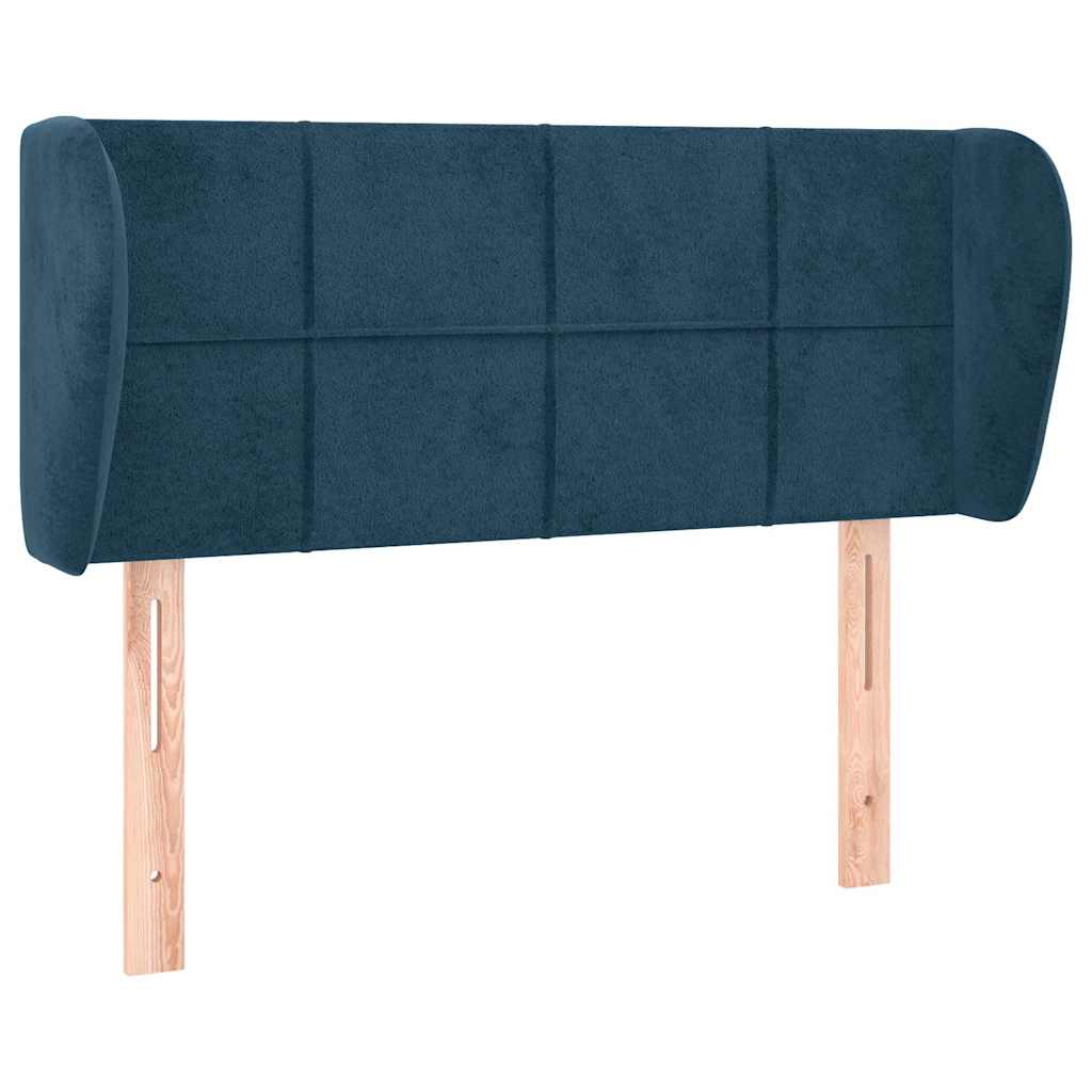 Sötétkék bársony fejtámla 103x23x78/88 cm 2