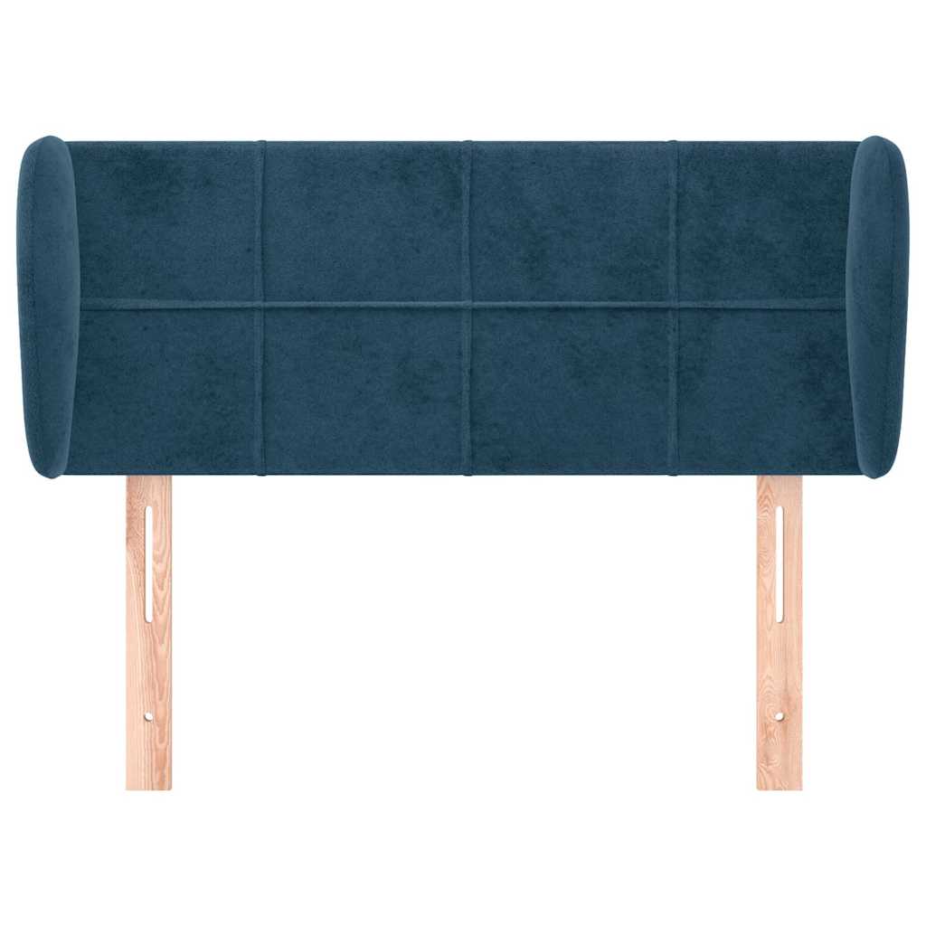 Sötétkék bársony fejtámla 103x23x78/88 cm 3