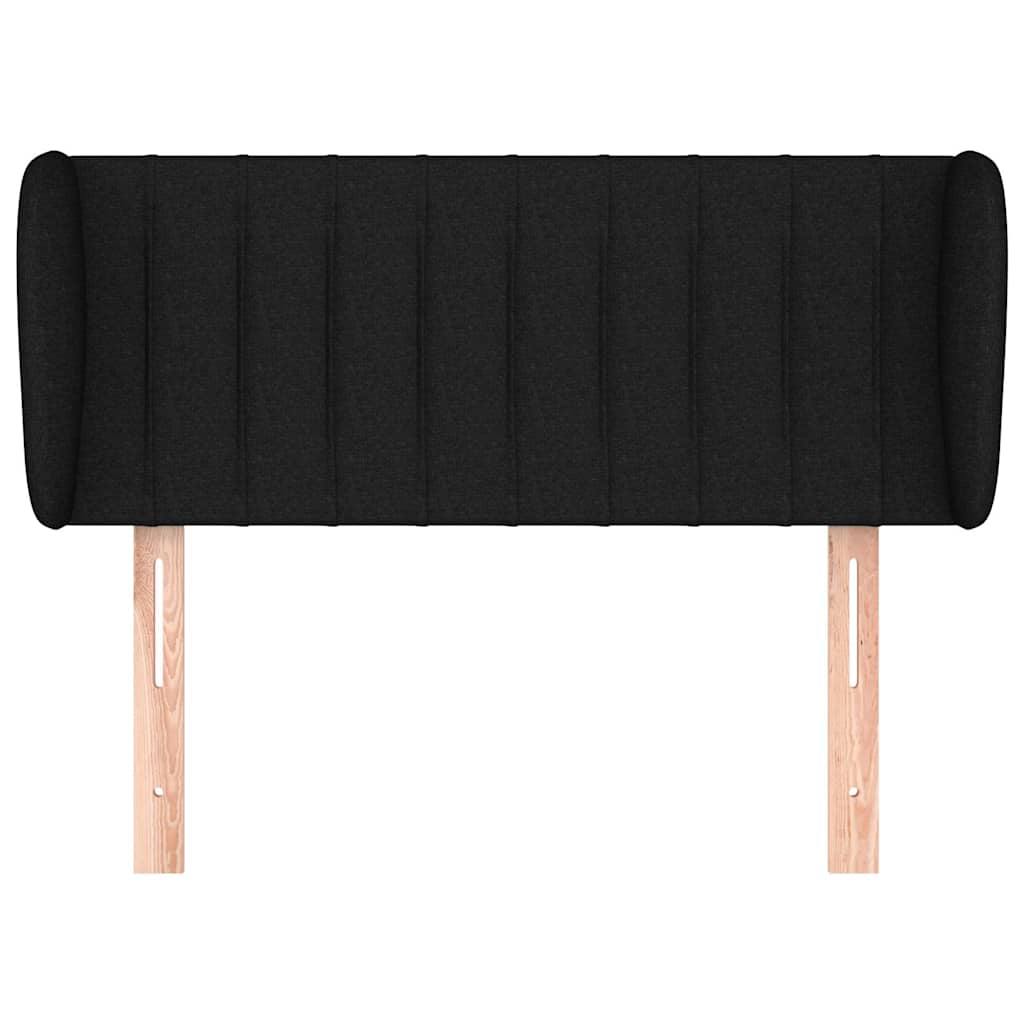 Fekete szövet fejtámla szárnyakkal 83x23x78/88 cm 3